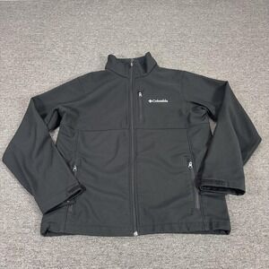 Columbia Jacket Mens Medium Black Ascender Softshell Full Zip Windbreaker WM6044